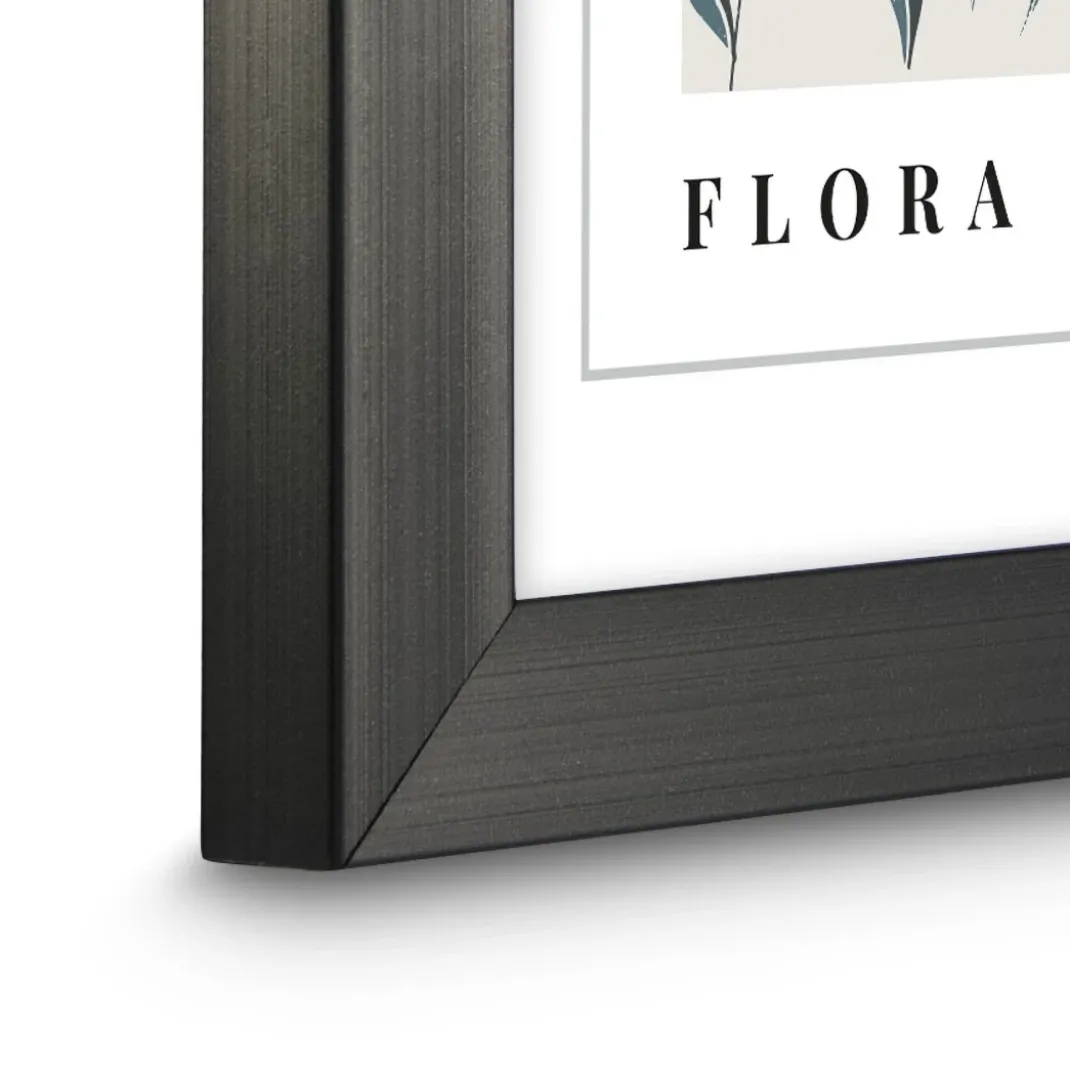 Kunststoffrahmen "Flora", Kontrastgrau, 10 x 15 cm