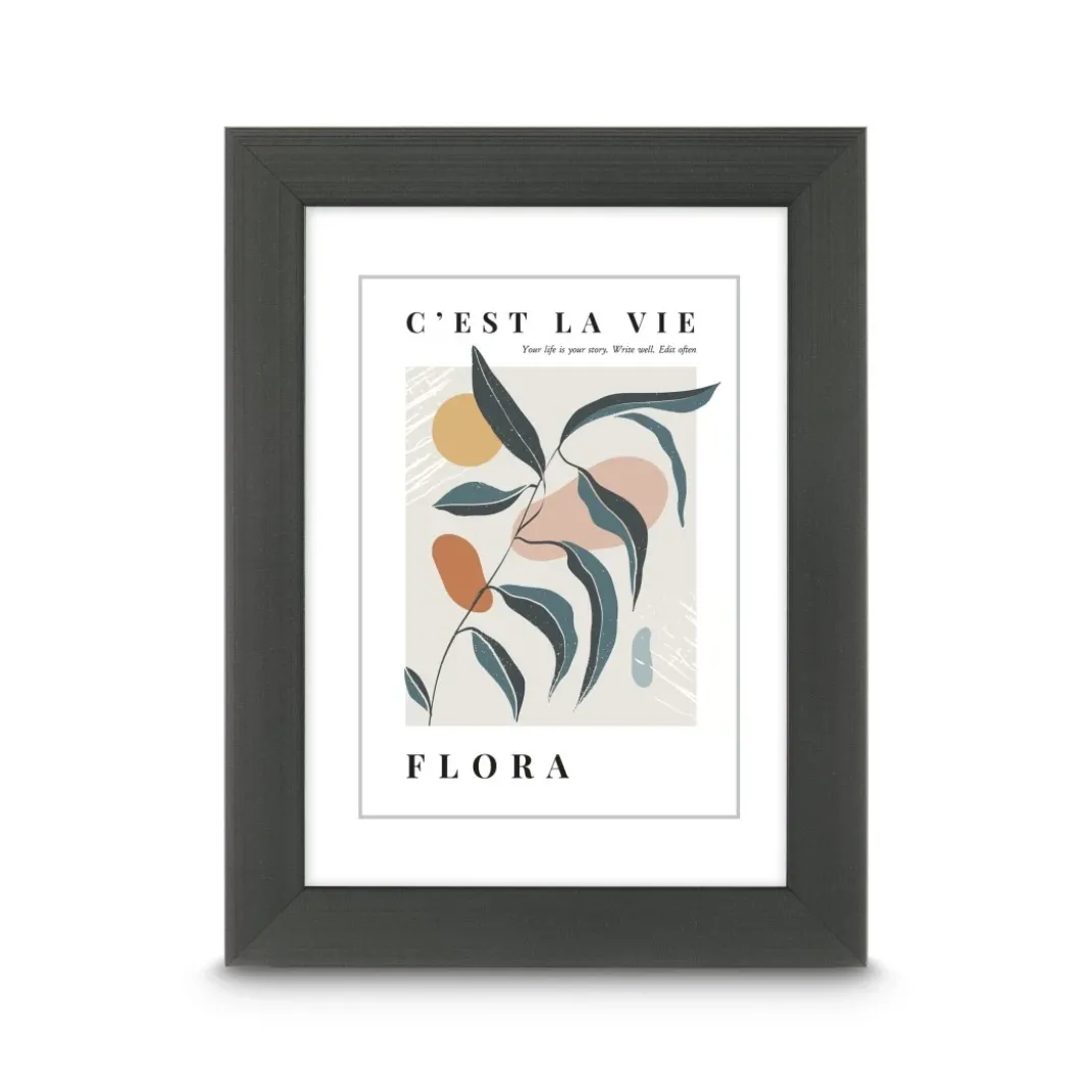 Kunststoffrahmen "Flora", Kontrastgrau, 20 x 30 cm