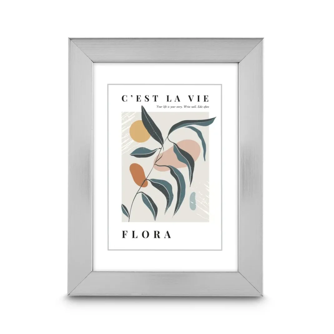 Kunststoffrahmen "Flora", Silber, 20 x 30 cm