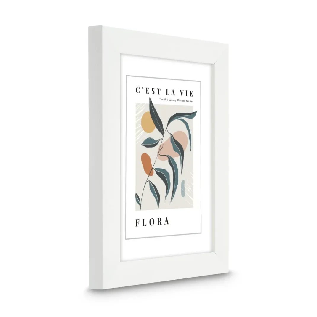 Kunststoffrahmen "Flora", Weiß, 13 x 18 cm