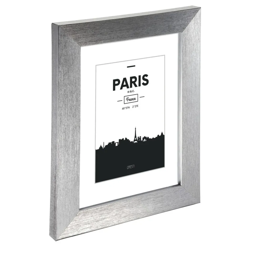 Kunststoffrahmen "Paris", Silber, 13 x 18 cm