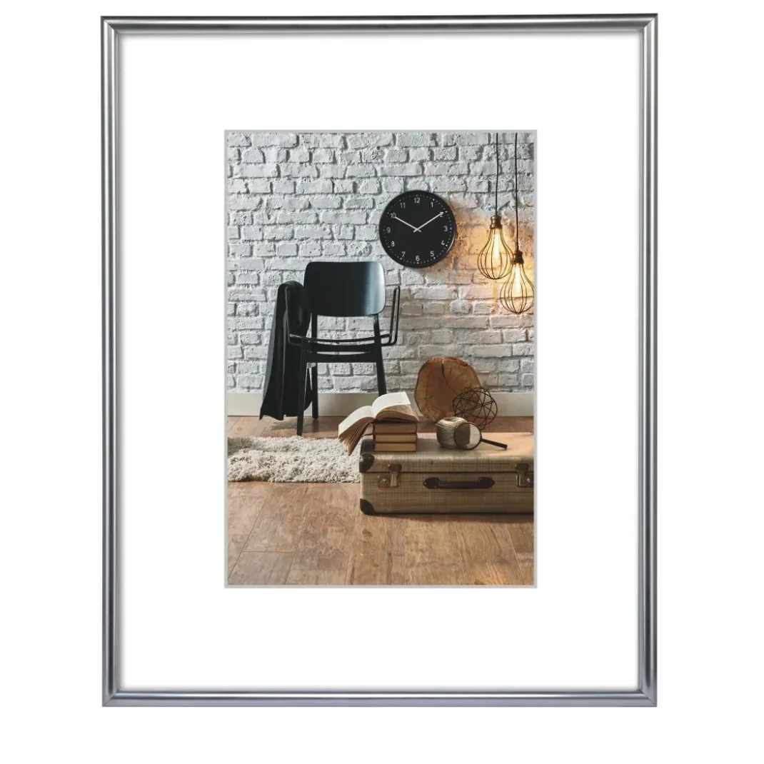 Kunststoffrahmen "Sevilla", Silber Matt, Polystyrol, 29,7 x 42 cm, DIN A3