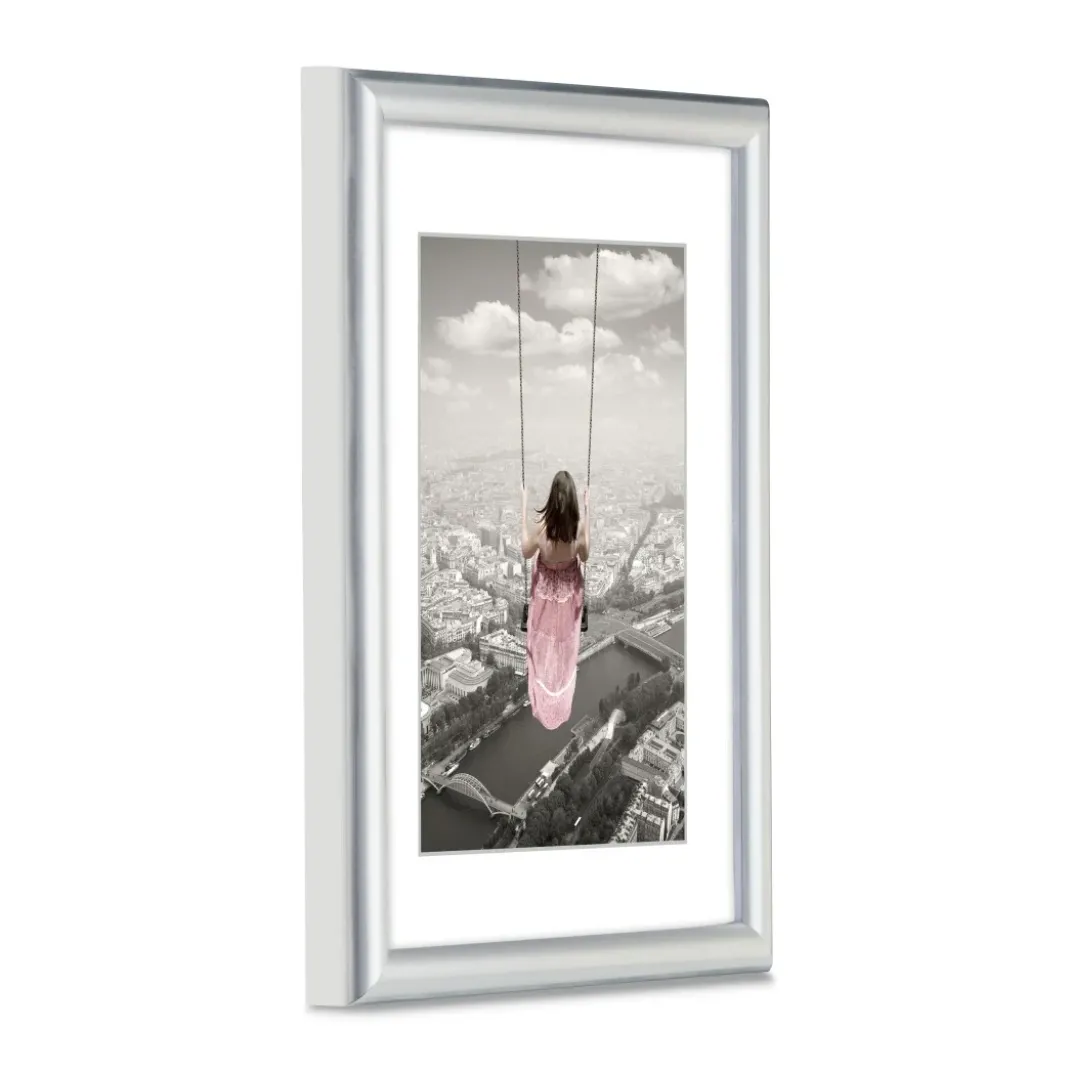 Kunststoffrahmen "Swing", Silber, 13 x 18 cm