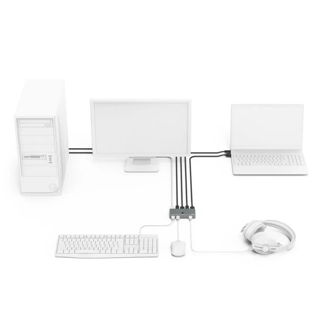 KVM-Umschalter "Connect2Switch", inkl. Kabel, 4 Ports