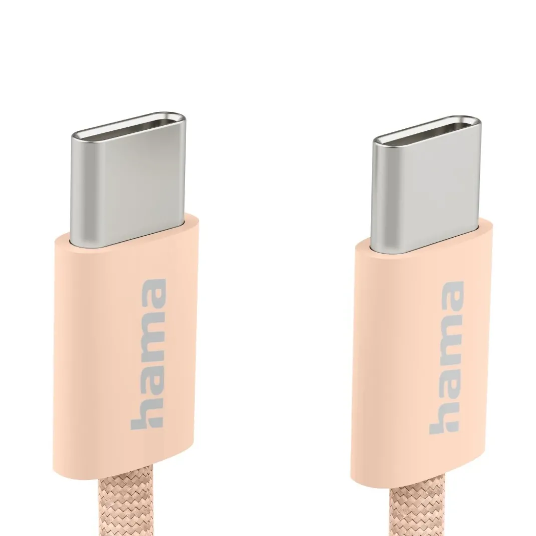 Ladekabel "Fabric", USB-C - USB-C, 1m, Nylon, Orange