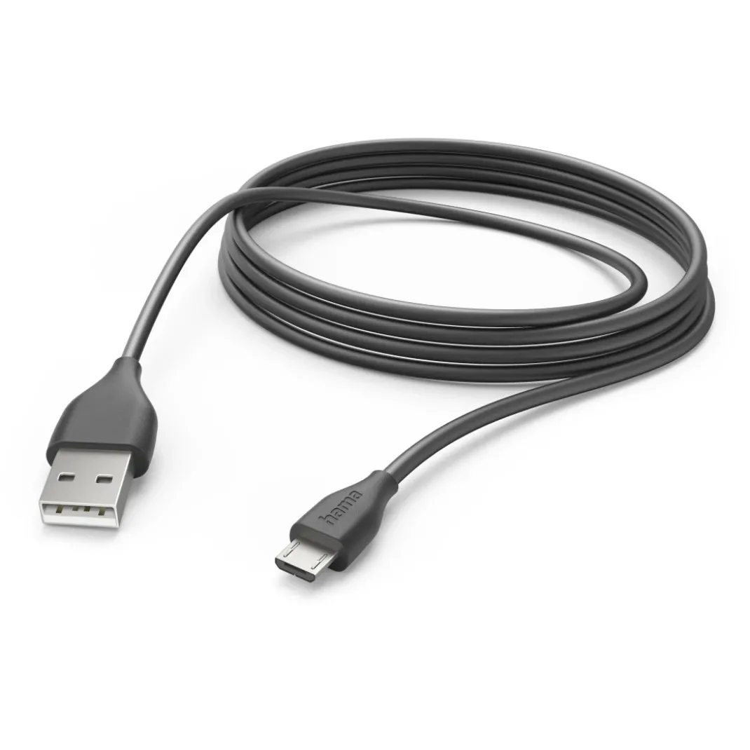 Ladekabel, USB-A - Micro-USB, 3 m, Schwarz
