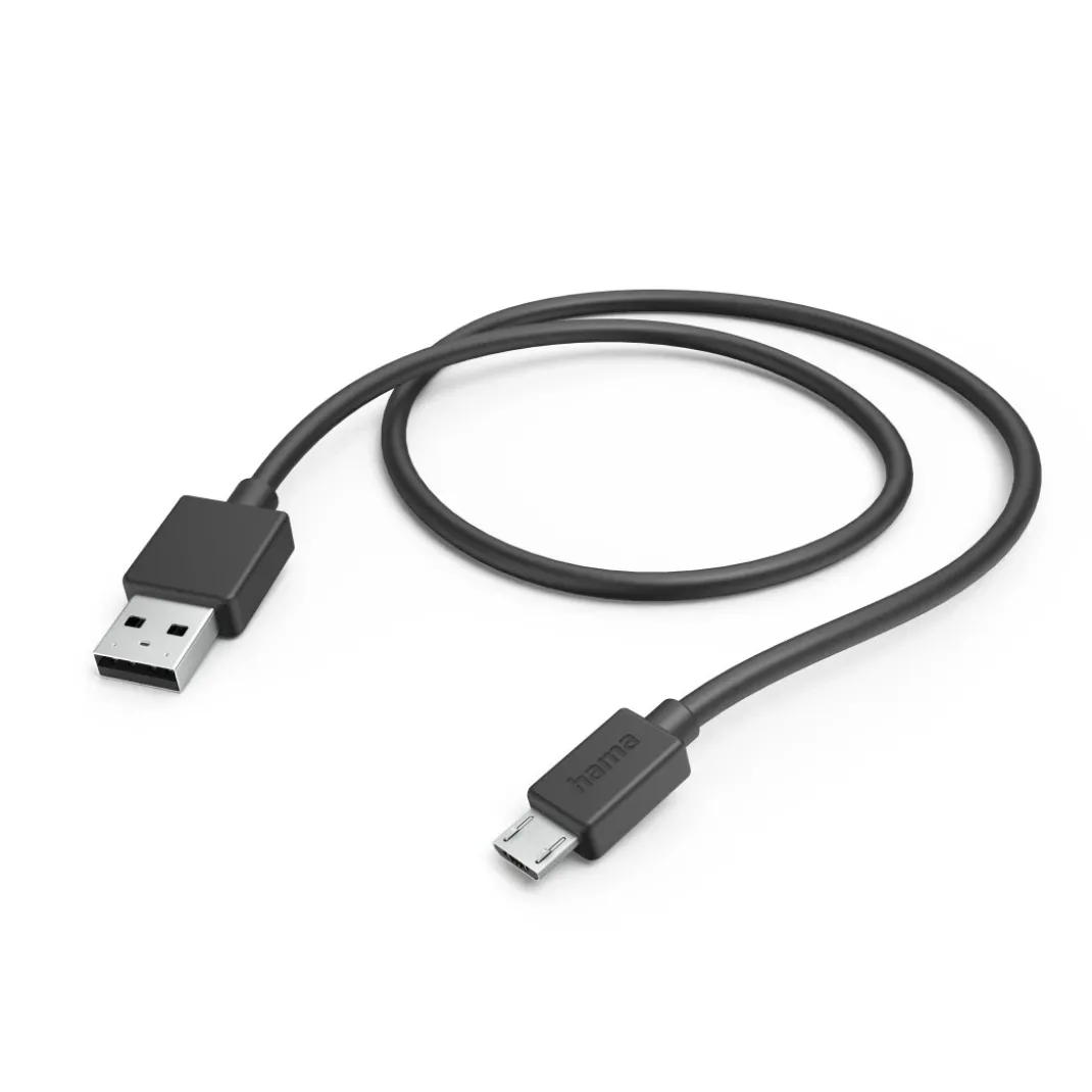 Ladekabel, USB-A - Micro-USB, 1 m, Schwarz