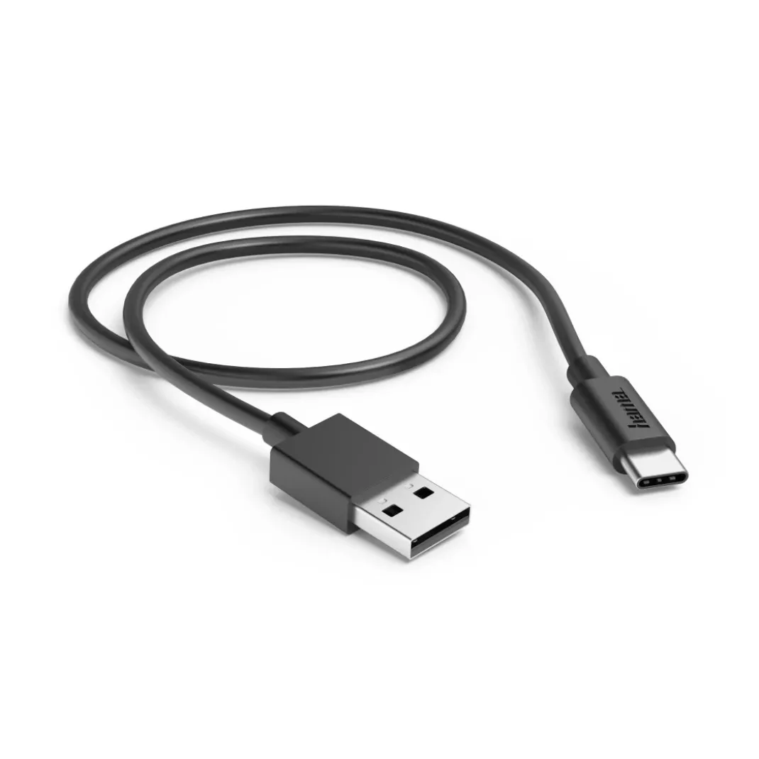 Ladekabel, USB-A - USB-C, 0,5 m, Schwarz