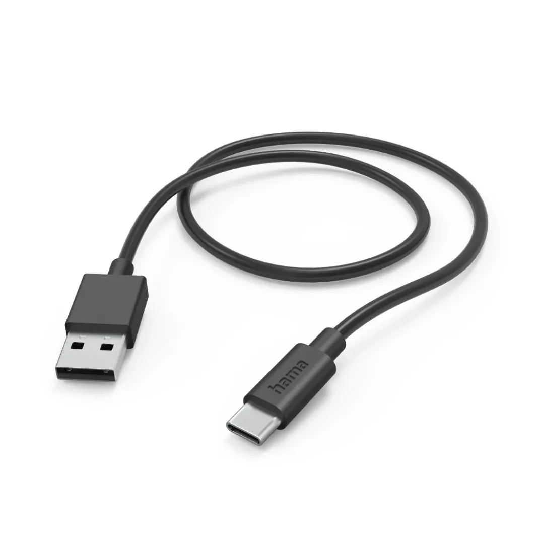 Ladekabel, USB-A - USB-C, 1 m, Schwarz