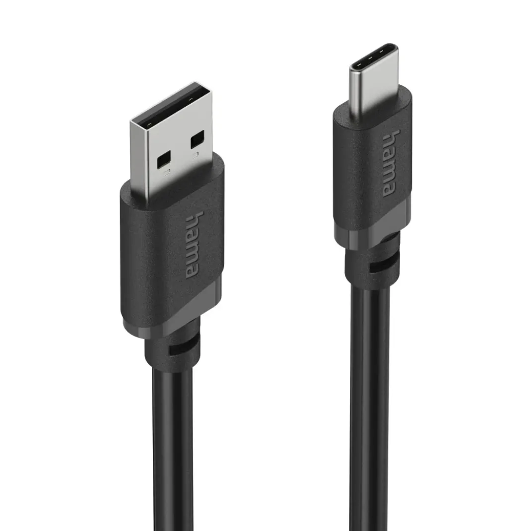 Ladekabel, USB-A - USB-C, 0,5 m, Schwarz