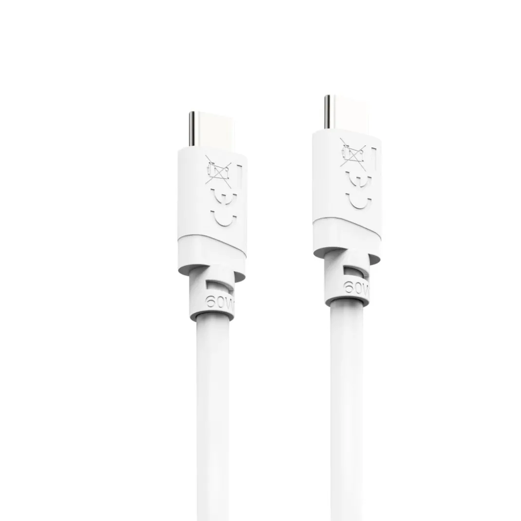 Ladekabel, USB-C - USB-C, 60 W, 2 m, Weiß