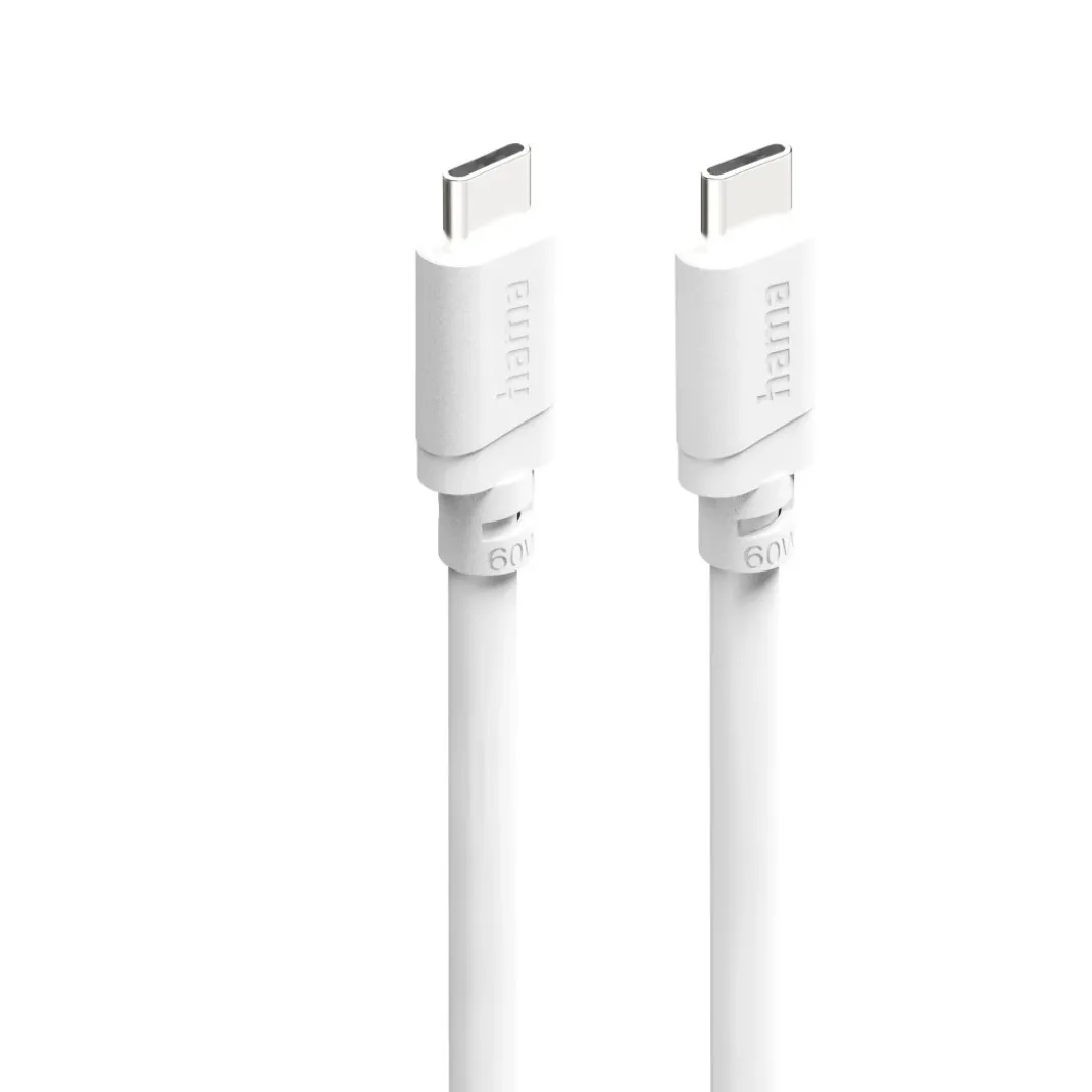 Ladekabel, USB-C - USB-C, 60 W, 2 m, Weiß