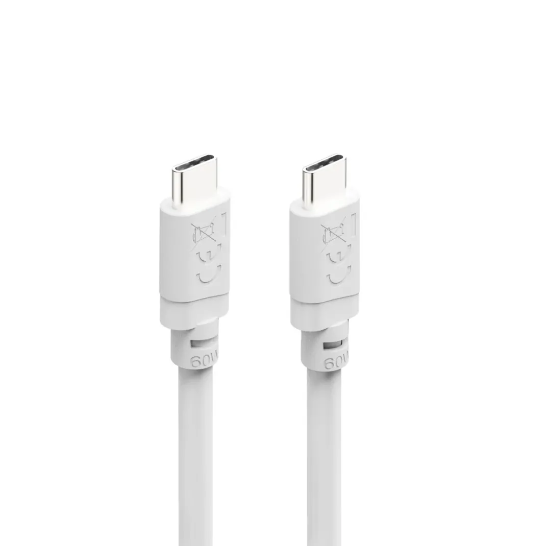 Ladekabel, USB-C - USB-C, 60 W, 2 m, Weiß
