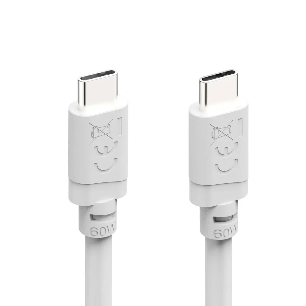 Ladekabel, USB-C - USB-C, 60 W, 2 m, Weiß