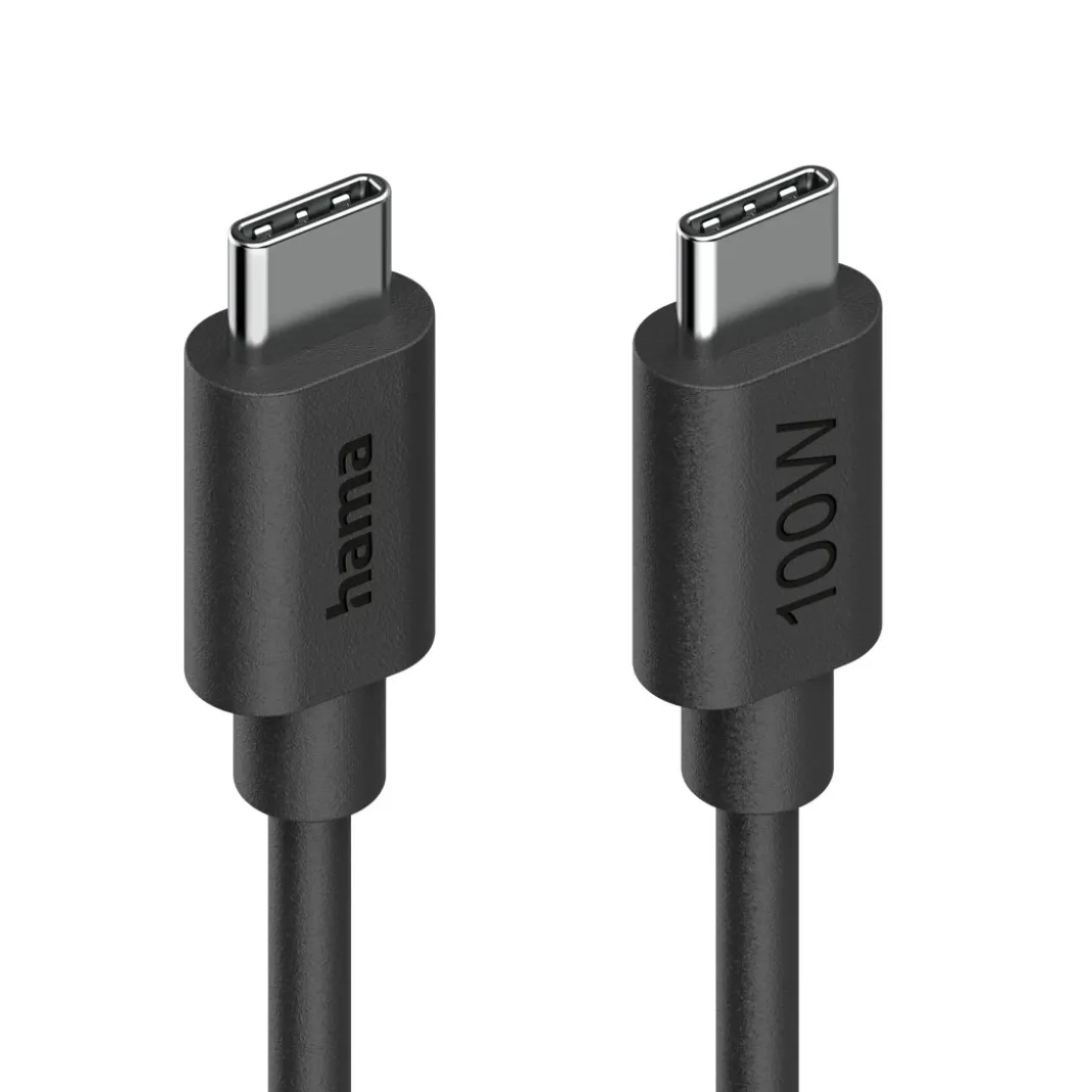 Ladekabel, USB-C - USB-C, 100 W, 1,2 m, Schwarz