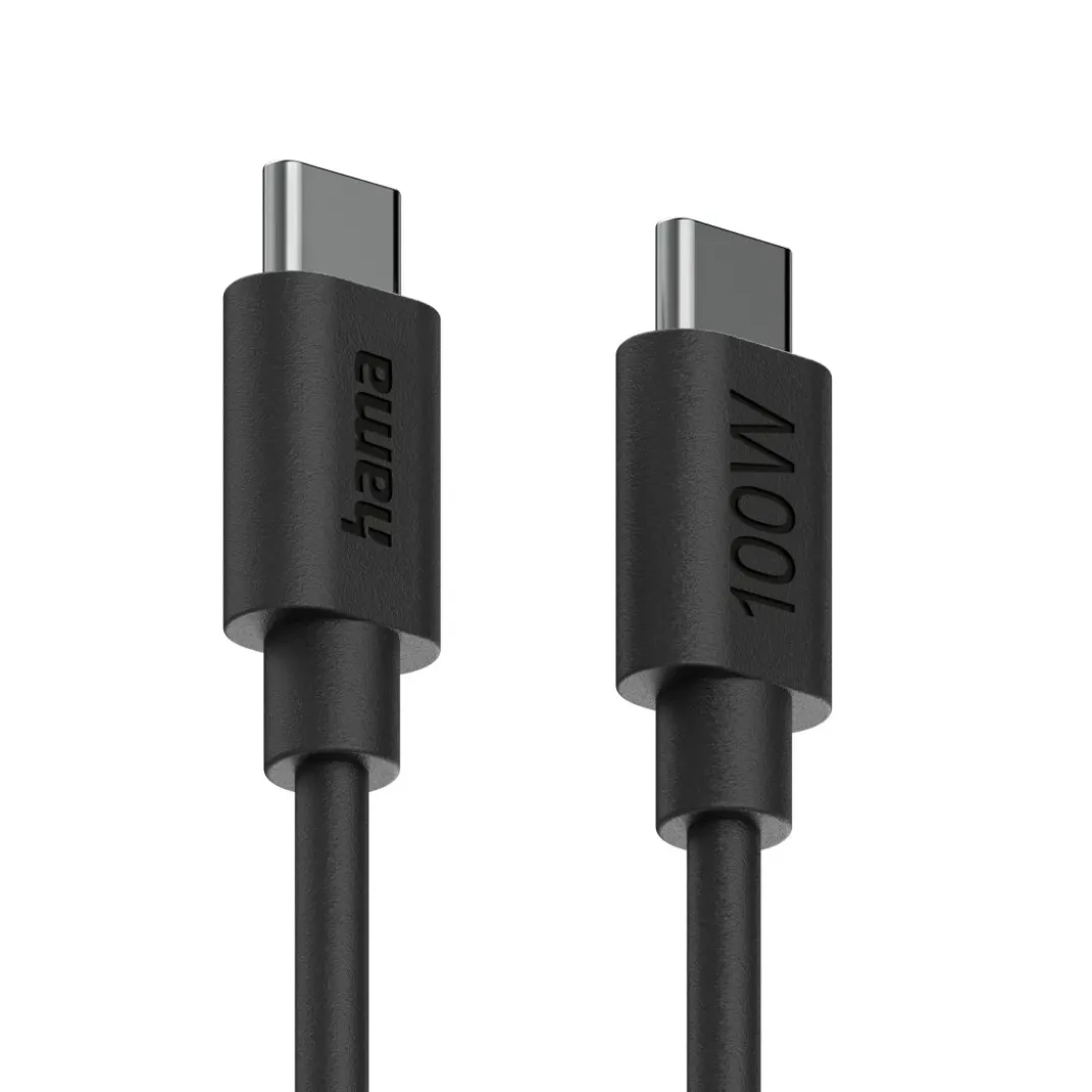 Ladekabel, USB-C - USB-C, 100 W, 1,2 m, Schwarz
