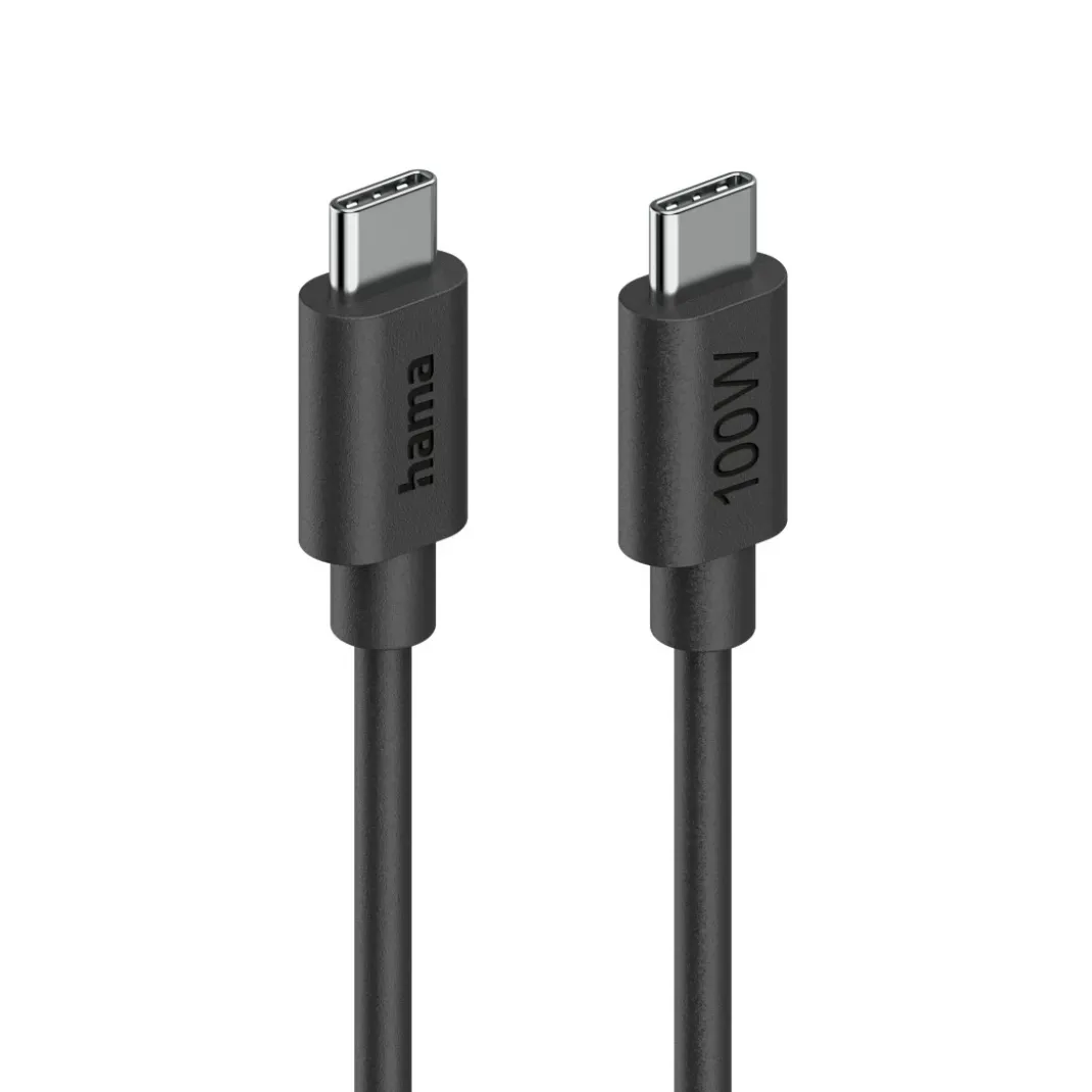 Ladekabel, USB-C - USB-C, 100 W, 1,2 m, Schwarz