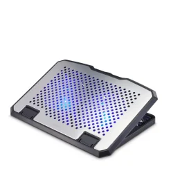 Laptop-Kühler "Aluminium", neigbar, leise, 2 Lüfter, bis 40 cm (15,6"), SW