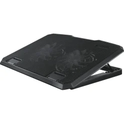 Laptop-Kühler "Black Metal", neigbar, leise, 2 Lüfter, 40 cm (15,6"), Schw.