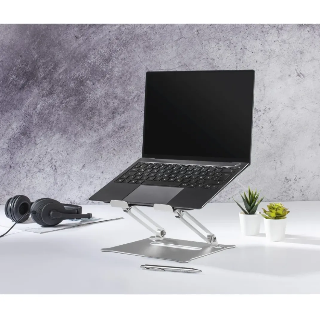 Laptop-Stand "Alu", höhenverstellbar, neigbar, bis 40 cm (15,6"), Silber
