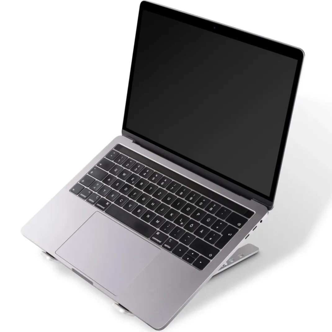 Laptop-Stand "Aluminium" 6-stufig neigbar, faltbar, bis 40cm (15,6"), Silb.