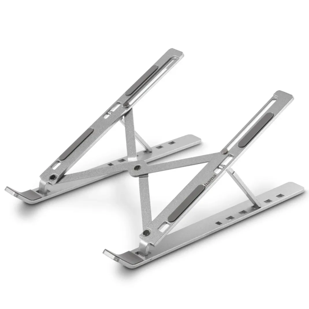 Laptop-Stand "Aluminium" 6-stufig neigbar, faltbar, bis 40cm (15,6"), Silb.