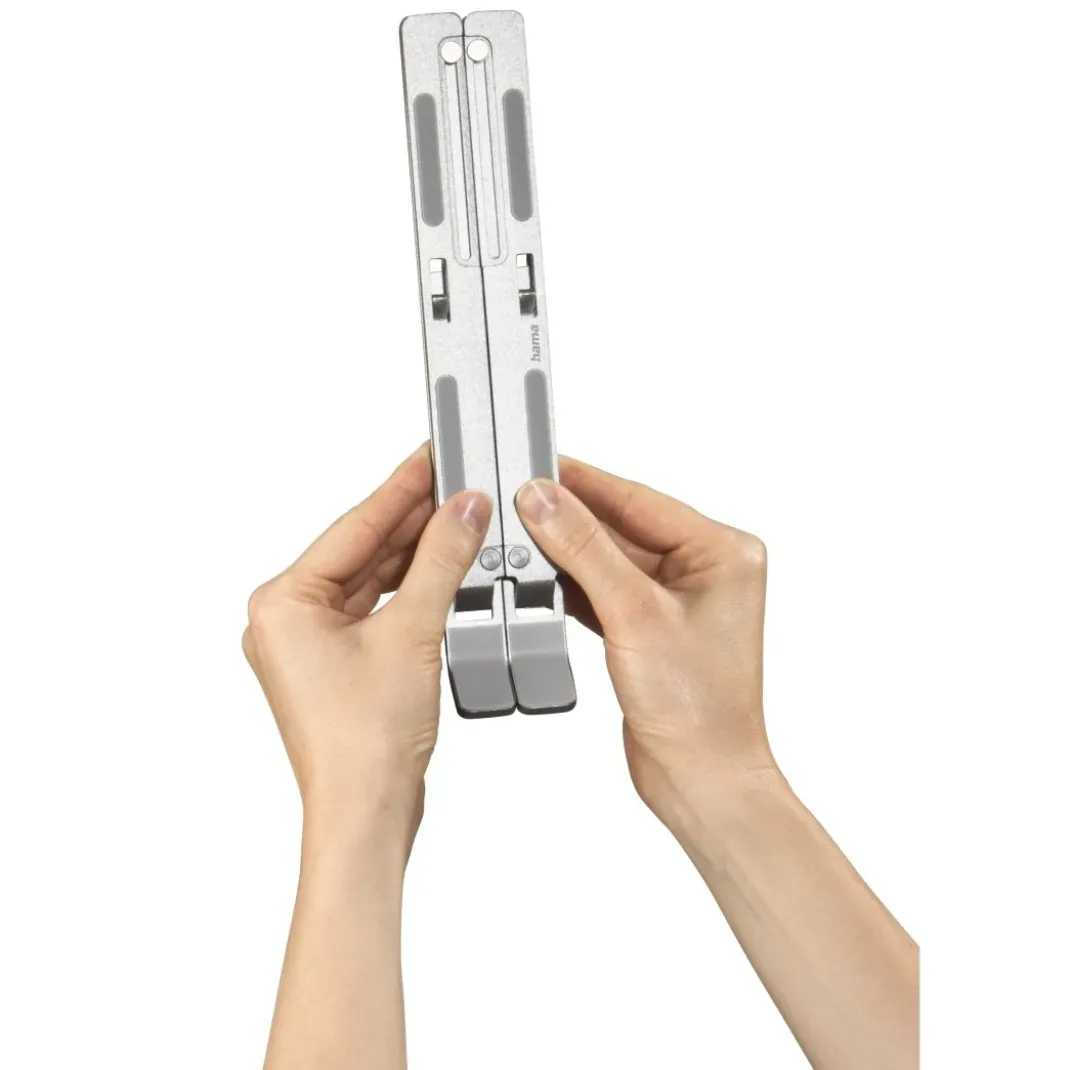 Laptop-Stand "Aluminium" 6-stufig neigbar, faltbar, bis 40cm (15,6"), Silb.