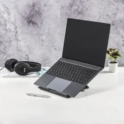 Laptop-Stand "Metall", 4-stufig neigbar, faltbar, bis 40 cm (15,6"), Grau