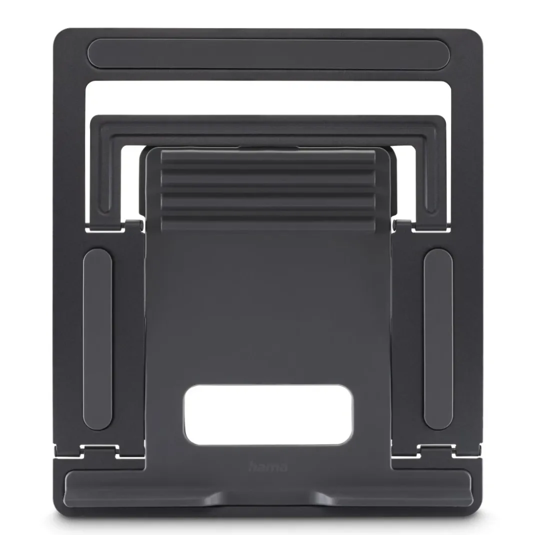 Laptop-Stand "Metall", 4-stufig neigbar, faltbar, bis 40 cm (15,6"), Grau