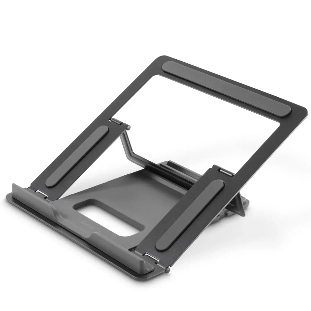 Laptop-Stand "Metall", 4-stufig neigbar, faltbar, bis 40 cm (15,6"), Grau
