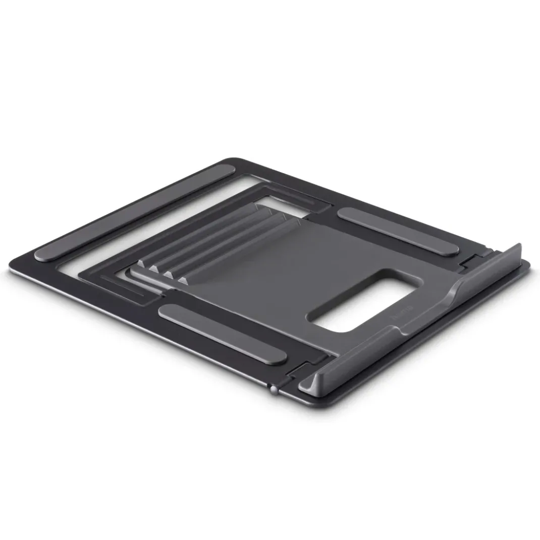 Laptop-Stand "Metall", 4-stufig neigbar, faltbar, bis 40 cm (15,6"), Grau