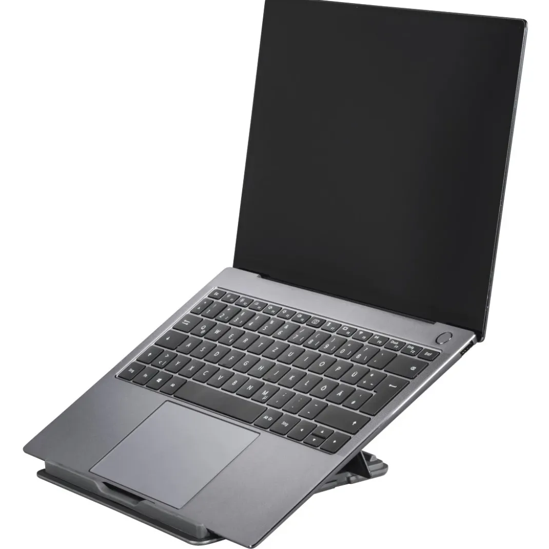 Laptop-Stand "Metall", 4-stufig neigbar, faltbar, bis 40 cm (15,6"), Grau