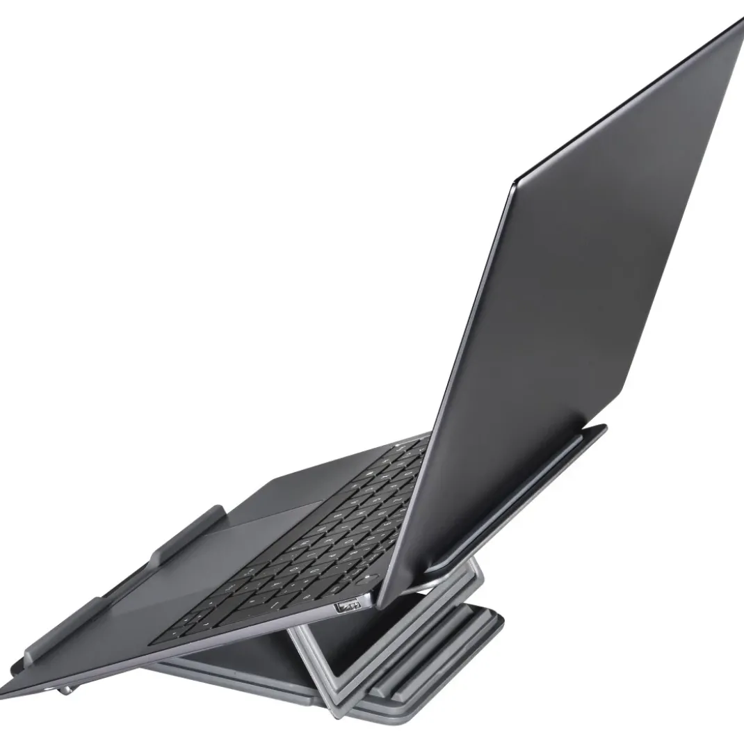 Laptop-Stand "Metall", 4-stufig neigbar, faltbar, bis 40 cm (15,6"), Grau