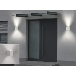 LED Wandlampe für innen und außen, WLAN, App- u. Sprachsteuerung, Weiß