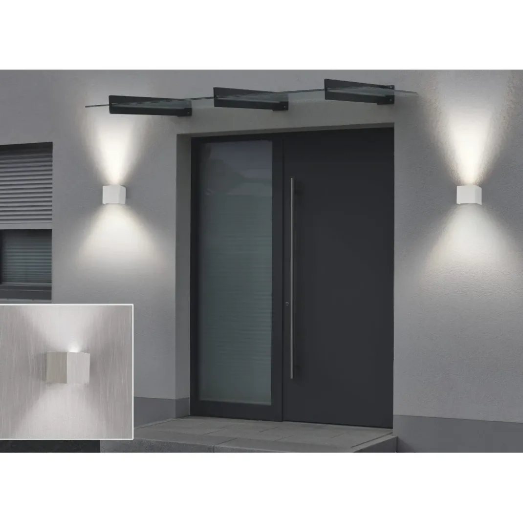 LED Wandlampe für innen und außen, WLAN, App- u. Sprachsteuerung, Weiß