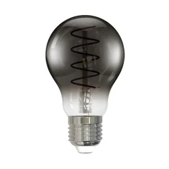 LED-Filamentlampe, E27, Birne A60, smoke, klar, extra Warmweiß, dimmbar