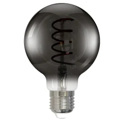 LED-Filamentlampe, E27, Globe G80, smoke, klar, extra Warmweiß, dimmbar