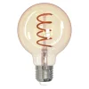 LED-Filamentlampe, E27, Globe G80, amber, klar, extra Warmweiß, dimmbar