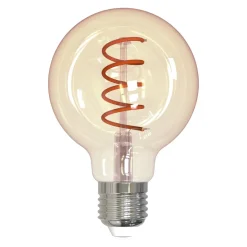 LED-Filamentlampe, E27, Globe G80, amber, klar, extra Warmweiß, dimmbar