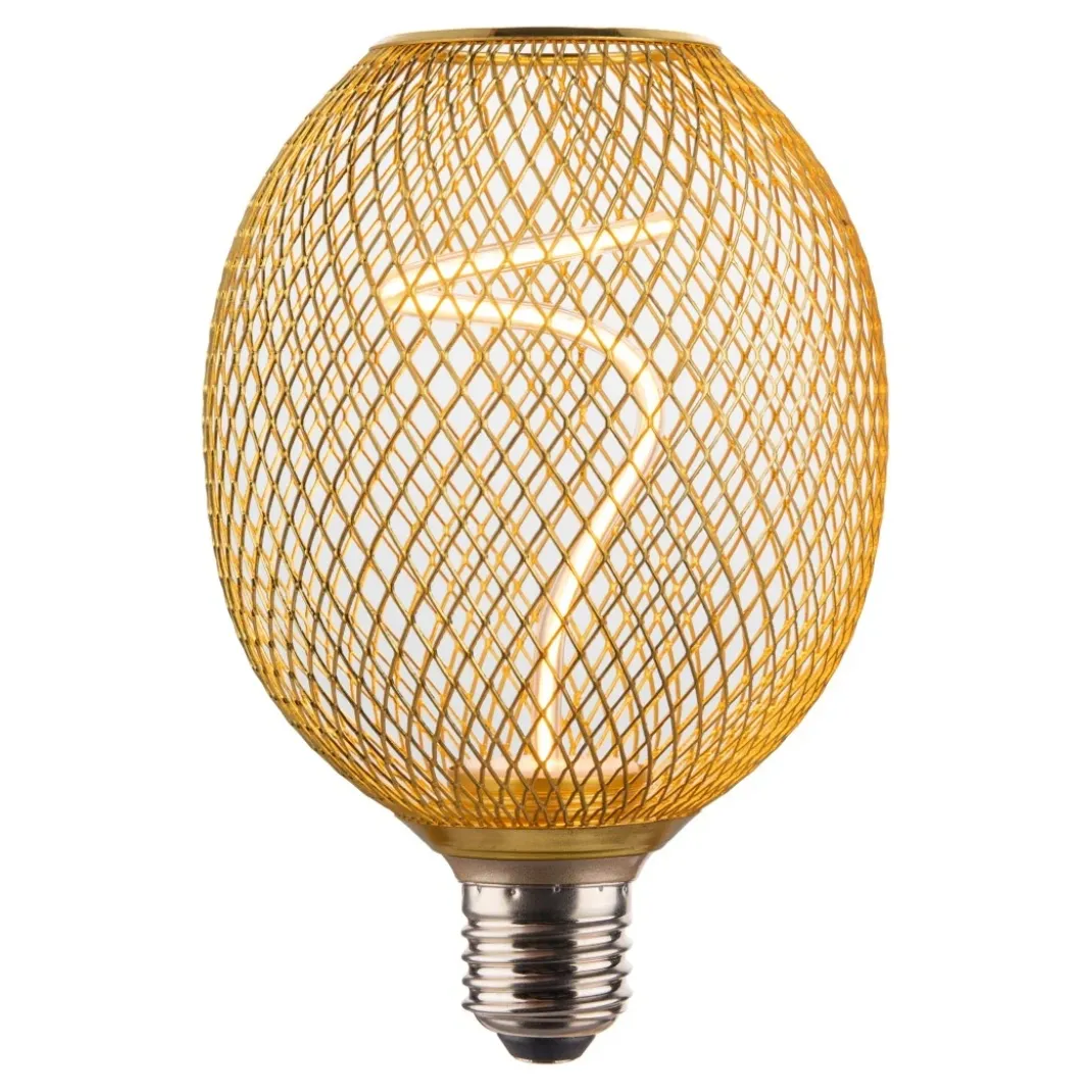 LED-Filamentlampe, E27, Mesh, amber, klar, extra Warmweiß, dimmbar