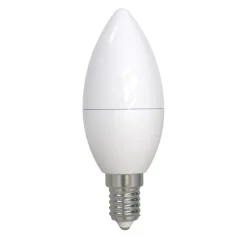 LED-Lampe, E14, 470lm ersetzt 40W, Kerze C37, matt, Warmweiß, 5 Stück