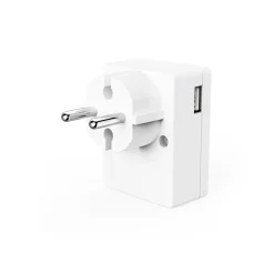 LED-Nachtlicht f. Steckdose, 1x USB-A, 1x USB-C, Dämmerungssensor, Warmweiß