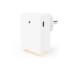 LED-Nachtlicht f. Steckdose, 1x USB-A, 1x USB-C, Dämmerungssensor, Warmweiß