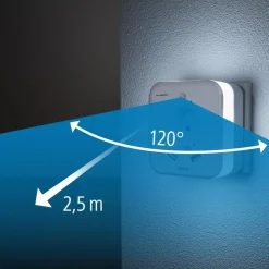 LED-Nachtlicht mit Steckdose, 2 USB-Ausgänge, Bewegungs- und Lichtsensor