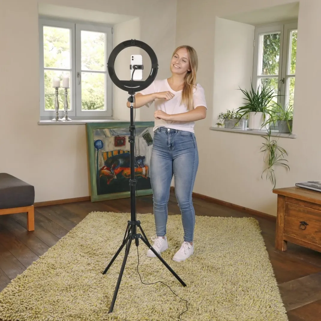 LED-Ringleuchte "SpotLight Steady 120 III", Ringlicht-Stativ für Handy, 12"