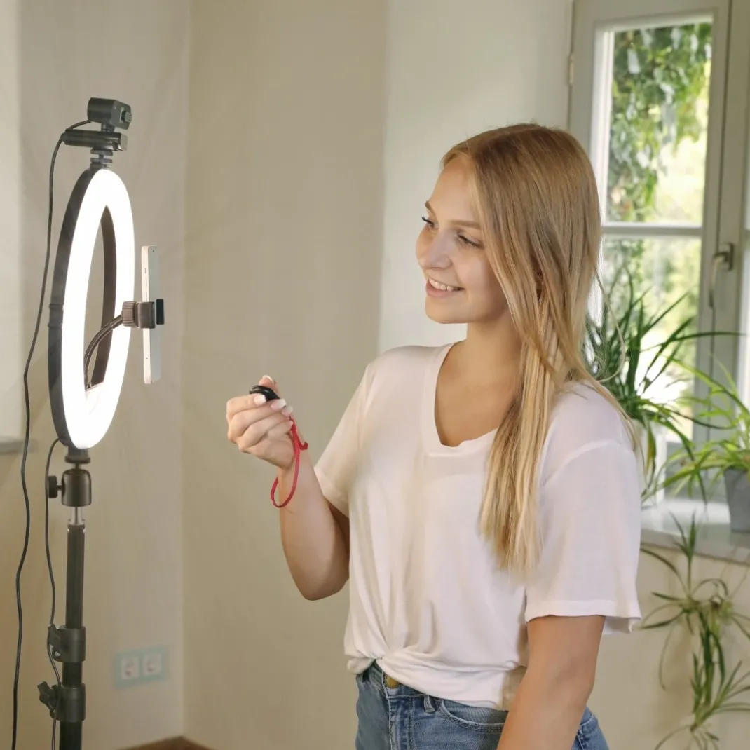LED-Ringleuchte "SpotLight Steady 120 III", Ringlicht-Stativ für Handy, 12"