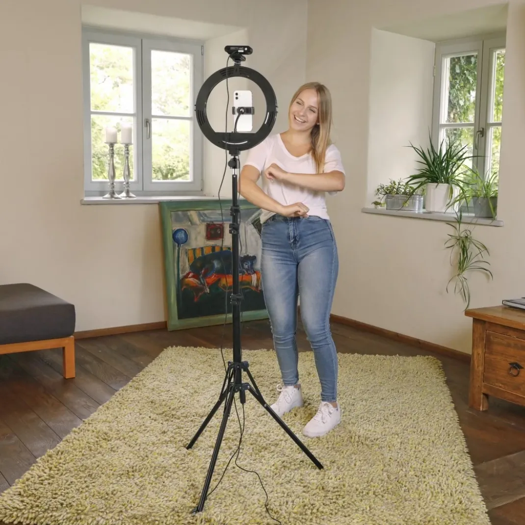 LED-Ringleuchte "SpotLight Steady 120 III", Ringlicht-Stativ für Handy, 12"