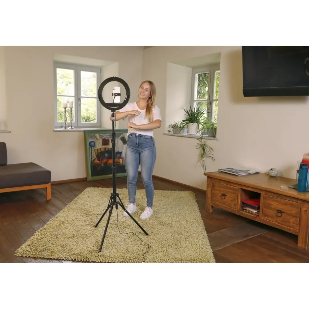 LED-Ringleuchte "SpotLight Steady 120 III", Ringlicht-Stativ für Handy, 12"