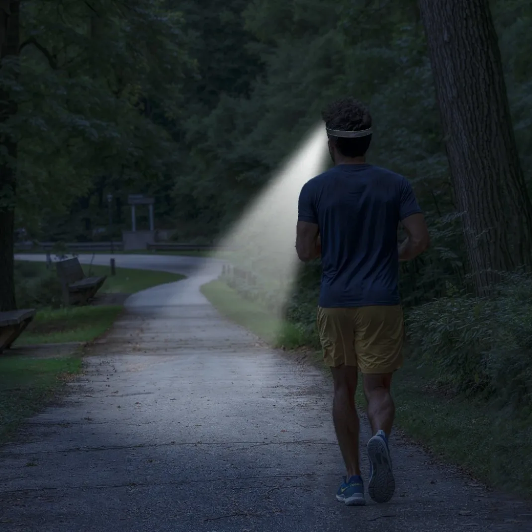 LED-Stirnlampe "HL110", Batterien, COB, Kopflampe zum Joggen, Sport, 2 Modi
