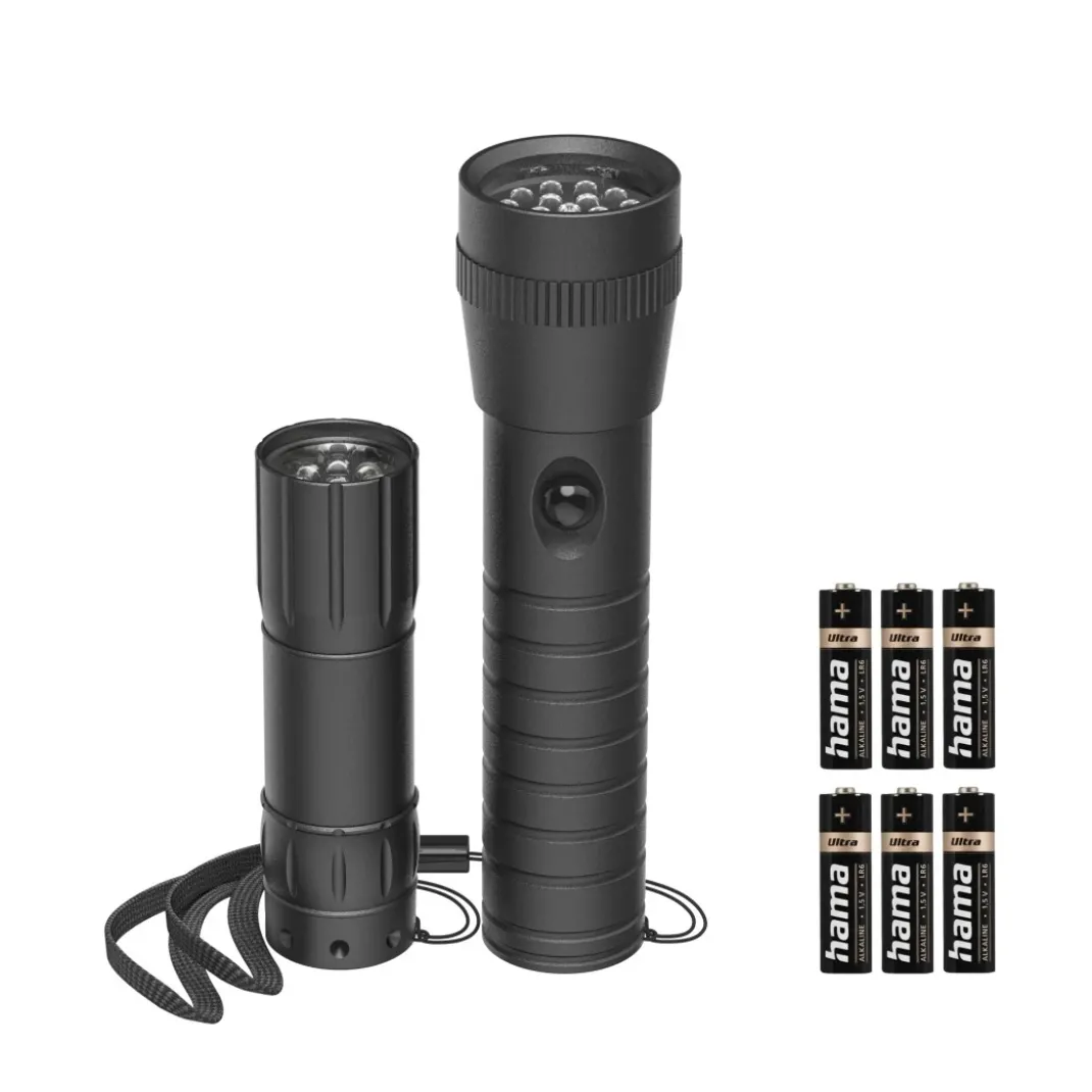 LED-Taschenlampe "FL-DUO", mit Batterien, Aluminium, 2er-Set